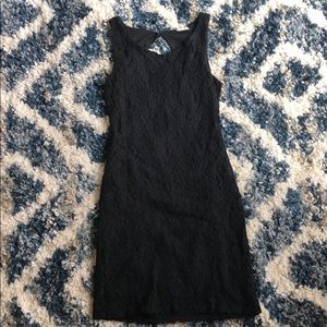 Tobi black backless lace dress